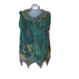 Women's Unbranded Top Size M Green Black